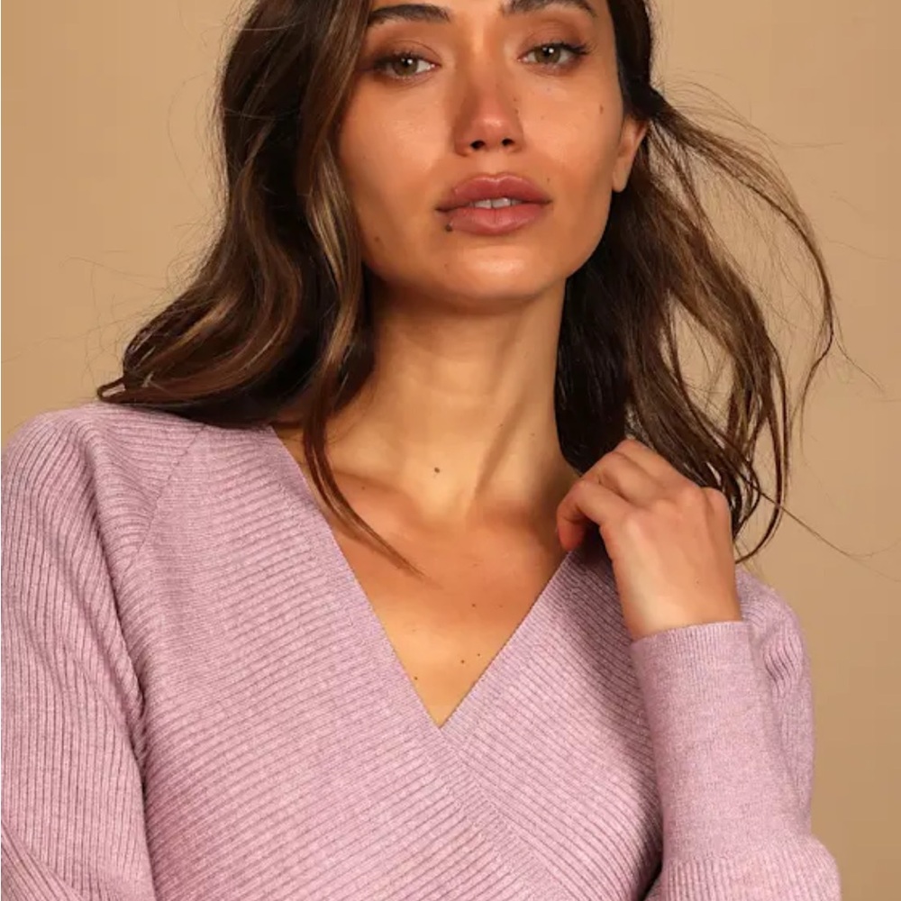 Pink V-Neck Sweater - Picture 3 of 6